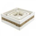 Floristik24 Plant box wood white with rope box for planting 15/20/30cm set of 3