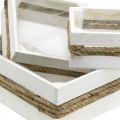 Floristik24 Plant box wood white with rope box for planting 15/20/30cm set of 3