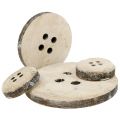 Floristik24 Deco button made of white washed wood 15pcs
