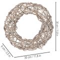 Natural White Wooden Wreath Ø30cm H9.5cm | Floristik24.co.uk