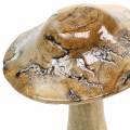 Floristik24 Wood mushroom glazed natural / white H20cm