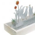 Floristik24 Wooden tray with decorative plug spring meadow 43cm