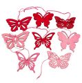 Floristik24 Wooden butterflies for hanging Pink 8cm - 10cm 24pcs