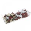 Floristik24 Scatter decoration wooden stars natural, red, white 3cm mix 72 pieces