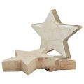 Floristik24 Wooden stars decorative stars white gold crackle wood Ø5cm 8pcs