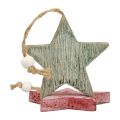 Floristik24 Wooden stars decorative stars for hanging vintage decoration Ø6.5cm 10pcs