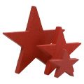Floristik24 Wooden stars decoration scatter decoration Christmas red 3/5/7cm 29pcs