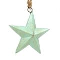 Floristik24 Wooden Stars for hanging Light green 7,5cm 4pcs