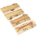 Wooden tray with tree bark birch wood decoration 25×10×2cm 4 pieces | Floristik24.co.uk