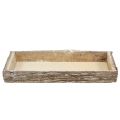 Floristik24 Wooden tray with tree bark nature 40cm x 15cm x 5cm