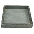 Floristik24 Tray wood angular grey, white washed decorative tray 19×19cm