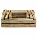 Floristik24 Wooden tray with handles square 30×30/24×24/18×18cm set of 3