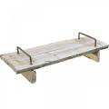 Floristik24 Table decoration, tray with feet, wooden tray, decorative tray with tree bark 40cm