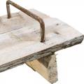 Floristik24 Table decoration, tray with feet, wooden tray, decorative tray with tree bark 40cm