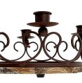 Floristik24 Wooden tray with candle holder Ø28cm brown