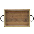 Floristik24 Wooden tray rustic tray with handles wood 40/35cm set of 2