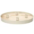Round Wooden Candle Tray for Four Taper Candles, 30cm | Floristik24.co.uk