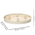 Round Wooden Candle Tray for Four Taper Candles, 30cm | Floristik24.co.uk