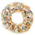 Floristik24 Künstlicher Hydrangea-Kranz, bunt, 55 cm, Kunststoff und künstlicher Seidenstoff, Tür- und Wanddekoration