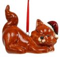 Floristik24 Christmas Tree Decorations Cat and dog with hat 2pcs