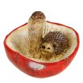 Floristik24 Figurine hedgehog on mushroom red-white H6cm