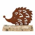 Floristik24 Hedgehog patina on the wooden base 14.5cm x 17.5cm
