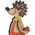 Floristik24 Hedgehog with mushrooms Autumn figure wooden hedgehog Yellow/Orange H11cm Set of 6