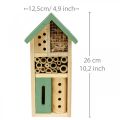 Floristik24 Insect Hotel Green Wooden Nesting Aid Garden Insect House H26cm