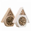 Floristik24 Insect Hotel Honeycomb Bee Hotel Wood White Natural H18.5cm 2pcs