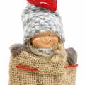 Floristik24 Christmas decoration jute sack with doll H30cm 2pcs