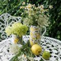 Floristik24 Enamel jug, Mediterranean decoration, jug with lemon pattern H19.5cm Ø9cm