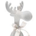 Reindeer Christmas Figure with Long Legs, Grey, 54cm, Flocked, Indoor Edge Decoration | Floristik24.co.uk