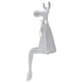Beflocked Grey Elk Figurine