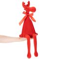 Red Flocked Sitting Elk Figurine with Bow, 54 cm, Indoor Decoration | Floristik24.co.uk
