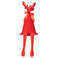 Red Flocked Sitting Reindeer
