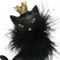 Floristik24 Decorative figure cat polyresin with crown black gold H12.5cm 2pcs