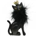 Floristik24 Decorative figure cat polyresin with crown black gold H12.5cm 2pcs