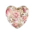 Floristik24 Ceramic decorative heart with roses earthenware for the table 10.5cm