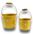 Floristik24 Ceramic bucket big yellow