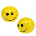 Ceramic ball with smiley yellow Ø5cm H4.5cm 6pcs