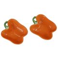 Floristik24 Ceramic bowls orange pepper decoration 16x13x4.5cm 2pcs