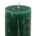 Floristik24 Candle dark green 50mm x 80mm dyed 12pcs