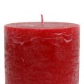 Floristik24 Red candle 85mm x 150mm dyed 4pcs