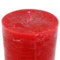 Floristik24 Candle red 85mm x 120mm dyed 4pcs
