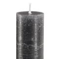 Candles in anthracite, solid coloured, taper candles 34x300 4 pcs | Floristik24.co.uk