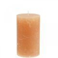 Floristik24 Solid colored candles Orange Peach pillar candles 70×120mm 4pcs