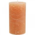 Floristik24 Solid colored candles Orange Peach pillar candles 85×150mm 2pcs