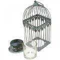 Floristik24 Candle decoration, bird cage with tealight glass, metal lantern, wedding decoration, lantern 22cm