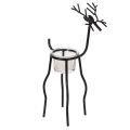 Floristik24 Candle Holder Reindeer Black Metal with Removable Tealight Glass 28cm