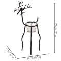 Candle Holder Reindeer Black Metal with Removable Tealight Glass 28cm | Floristik24.co.uk